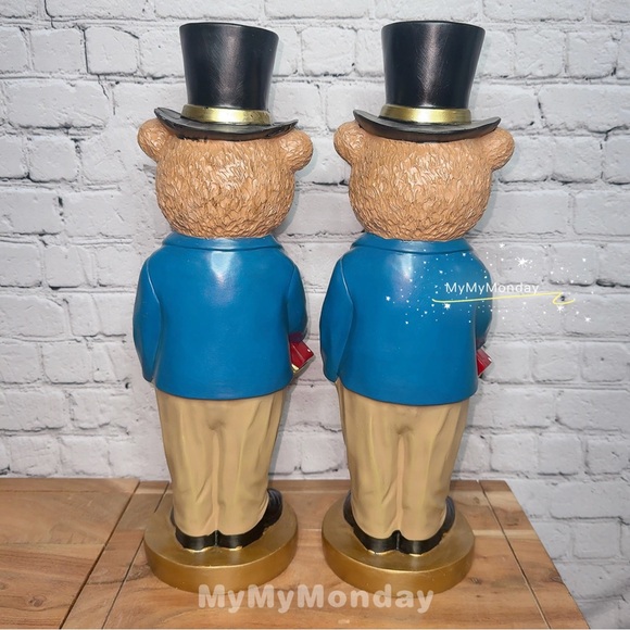 Ralph Lauren Inspired Teddy Bear Figurine Set of 2 - Picture 5 of 6